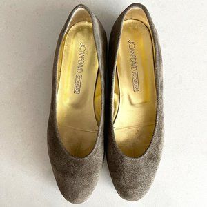 Joan and David Couture Sage Green Suede Shoes/Size 9, Handmade in Italy.